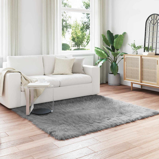 vidaXL Χαλί από τεχνητό πρόβειο δέρμα TAFALLA Γκρι 120 x 120 cm