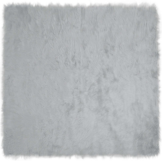 vidaXL Ψεύτικο Δέρμα Προβάτου Χαλί Tafalla Γκρι 120 x 120 cm