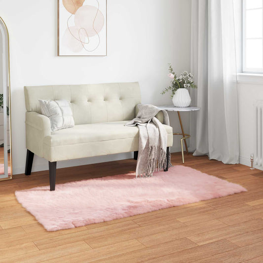 vidaXL Χαλί από τεχνητό πρόβειο δέρμα TAFALLA Ροζ 60 x 110 cm