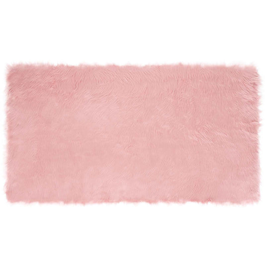 vidaXL Ψεύτικο Δέρμα Προβάτου Χαλί Tafalla Ροζ 60 x 110 cm Πολυεστέρας