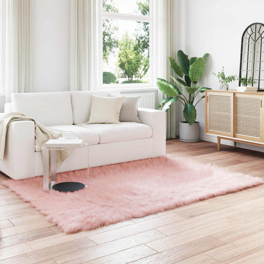 vidaXL Χαλί από τεχνητό πρόβειο δέρμα TAFALLA Ροζ 120 x 170 cm