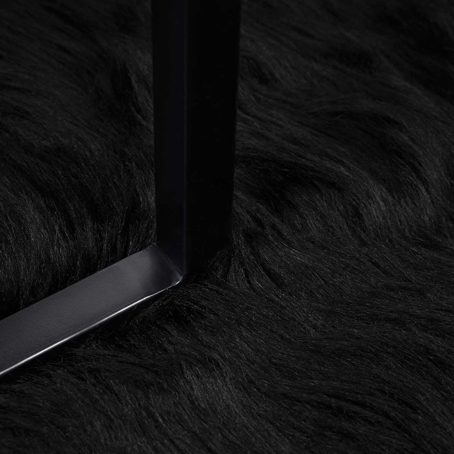 vidaXL Ψεύτικο Δέρμα Προβάτου Χαλί Tafalla Μαύρο 100 x 200 cm