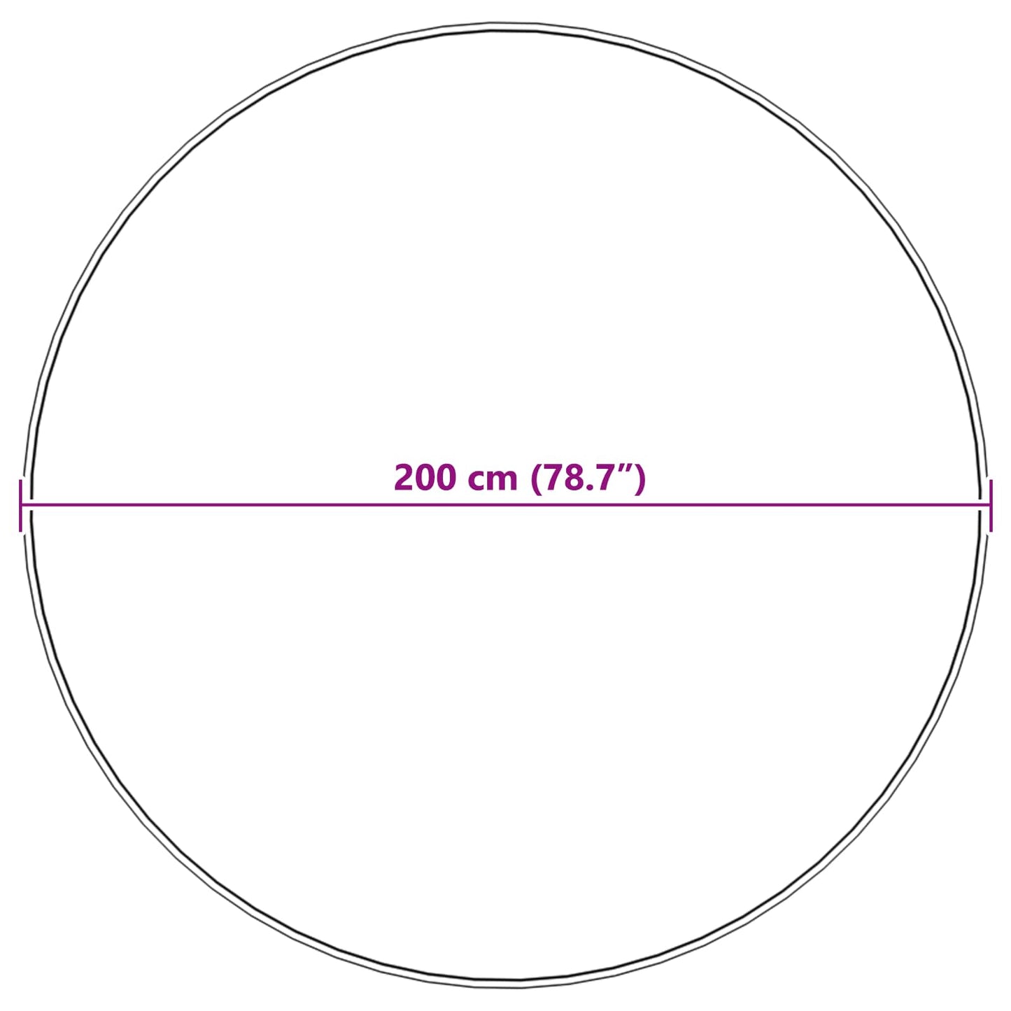 vidaXL Ψεύτικο Δέρμα Προβάτου Χαλί Tafalla Μαύρο Ø 200 εκ Πολυεστέρας