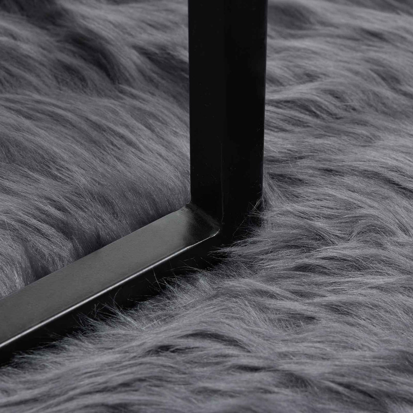 vidaXL Ψεύτικο Δέρμα Προβάτου Χαλί Tafalla Ανθρακί 80 x 250 cm