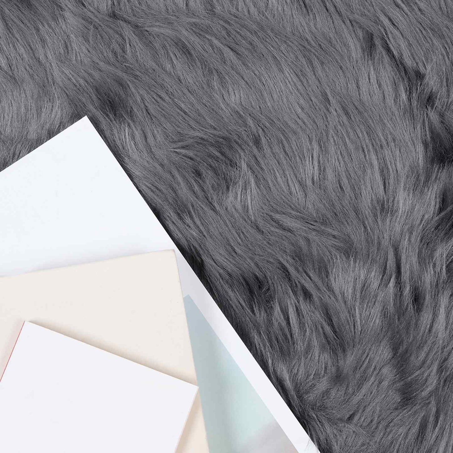 vidaXL Ψεύτικο Δέρμα Προβάτου Χαλί Tafalla Ανθρακί 50 x 80 cm