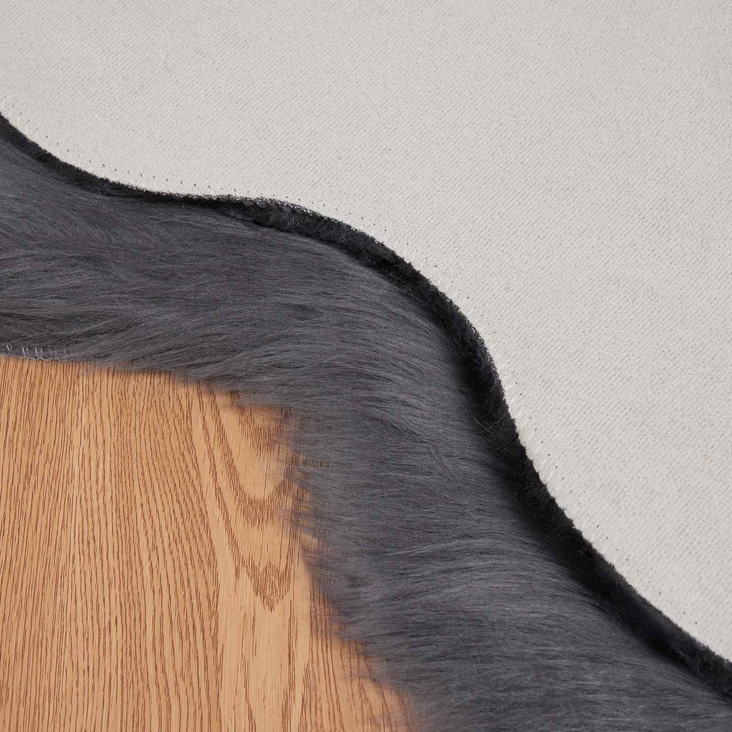 vidaXL Ψεύτικο Δέρμα Προβάτου Χαλί Tafalla Ανθρακί 80 x 120 cm