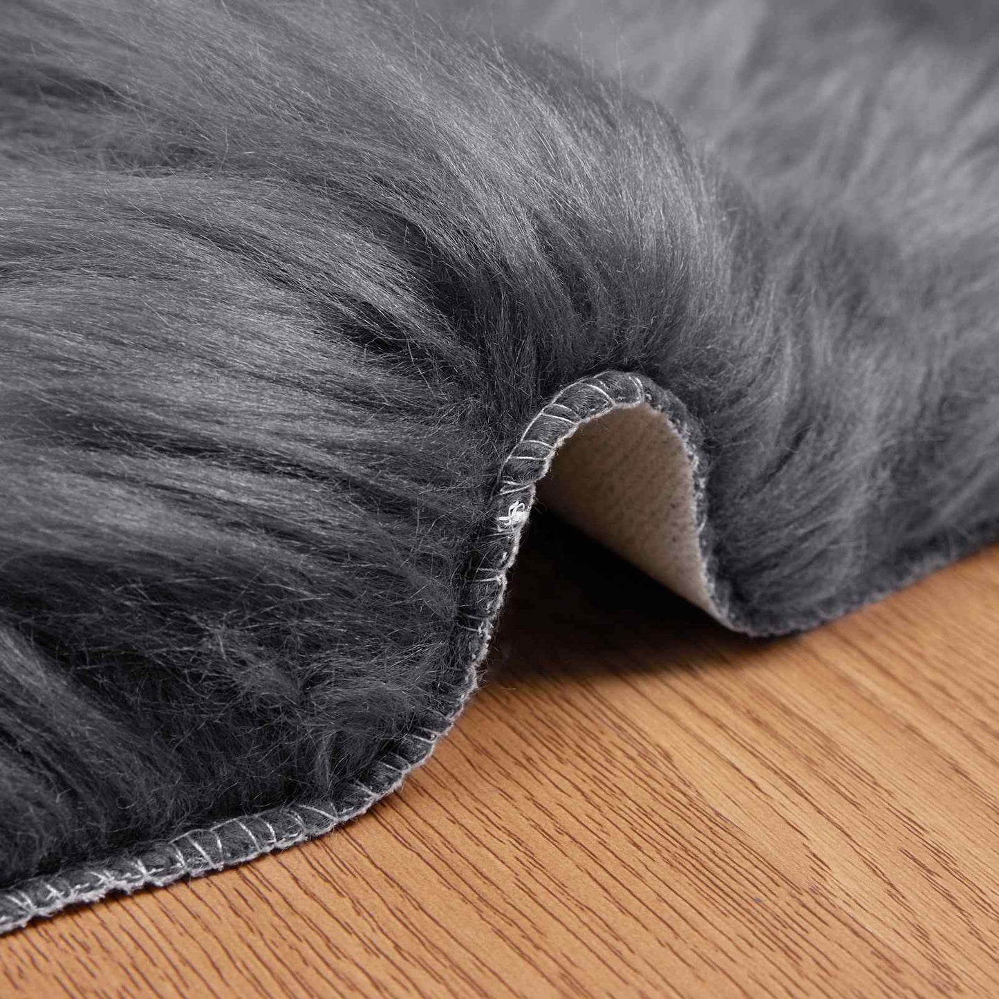 vidaXL Ψεύτικο Δέρμα Προβάτου Χαλί Tafalla Ανθρακί 80 x 120 cm