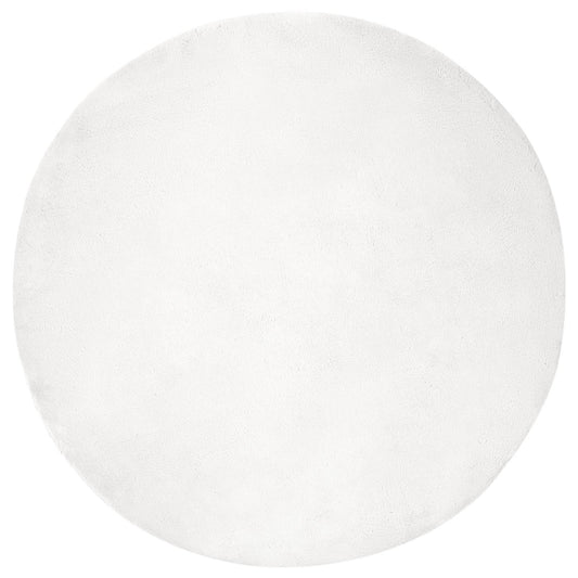 vidaXL Χαλιά Ψεύτικου Κουνελιού Olite Λευκό Ø 200 εκ. Πολυεστέρας