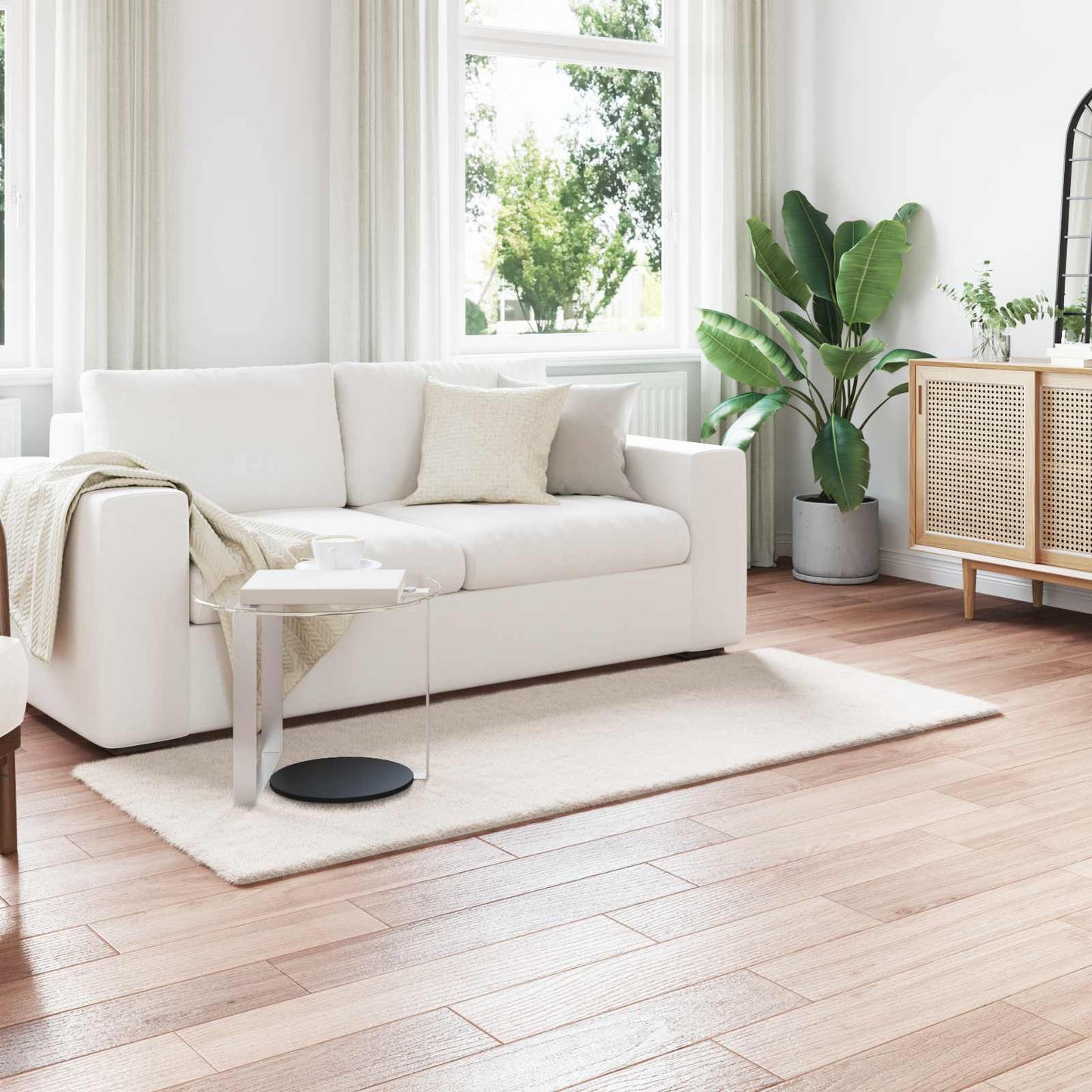 vidaXL Χαλιά Ψεύτικου Κουνελιού Olite Κρεμ 100 x 200 cm Πολυεστέρας