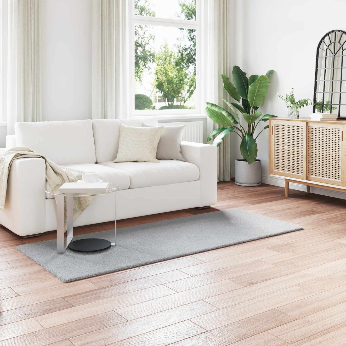 vidaXL Χαλιά Ψεύτικου Κουνελιού Olite Γκρι 80 x 200 cm Πολυεστέρας