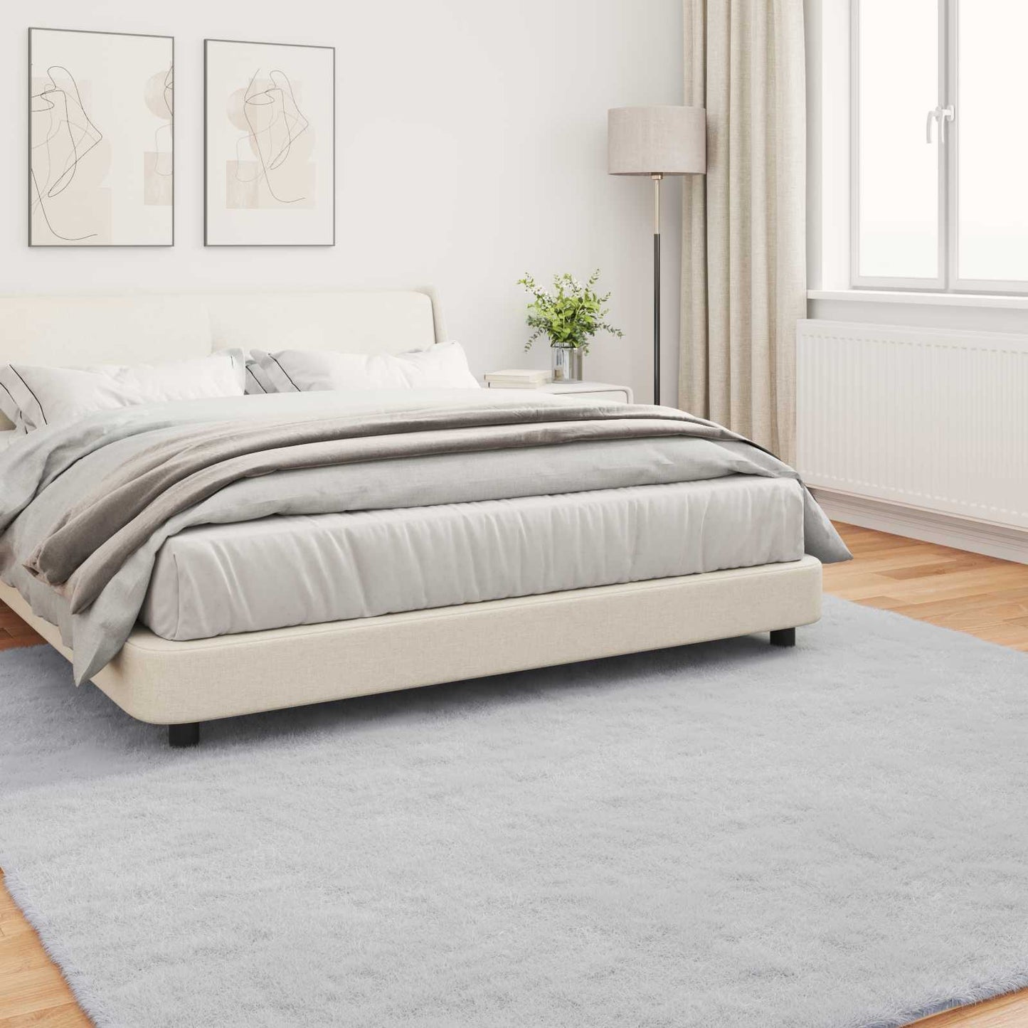 vidaXL Χαλιά Ψεύτικου Κουνελιού Olite Γκρι 240 x 240 cm Πολυεστέρας