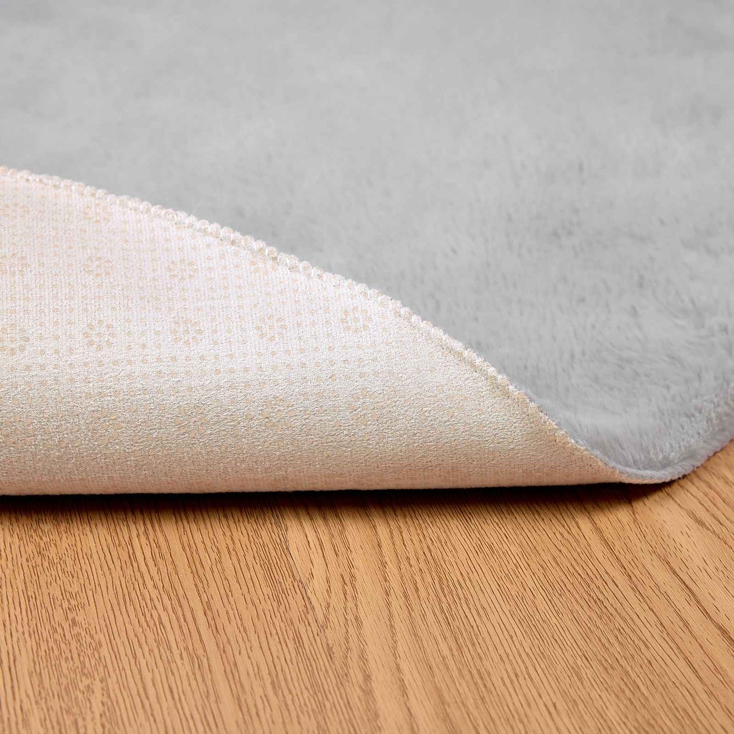 vidaXL Χαλιά Ψεύτικου Κουνελιού Olite Γκρι Ø 120 εκ. Πολυεστέρας