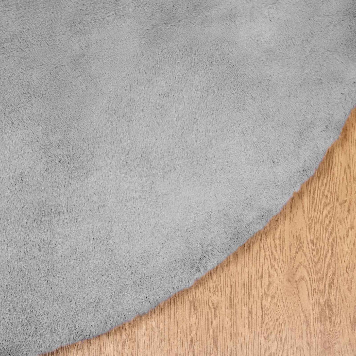 vidaXL Χαλιά Ψεύτικου Κουνελιού Olite Γκρι Ø 160 εκ. Πολυεστέρας