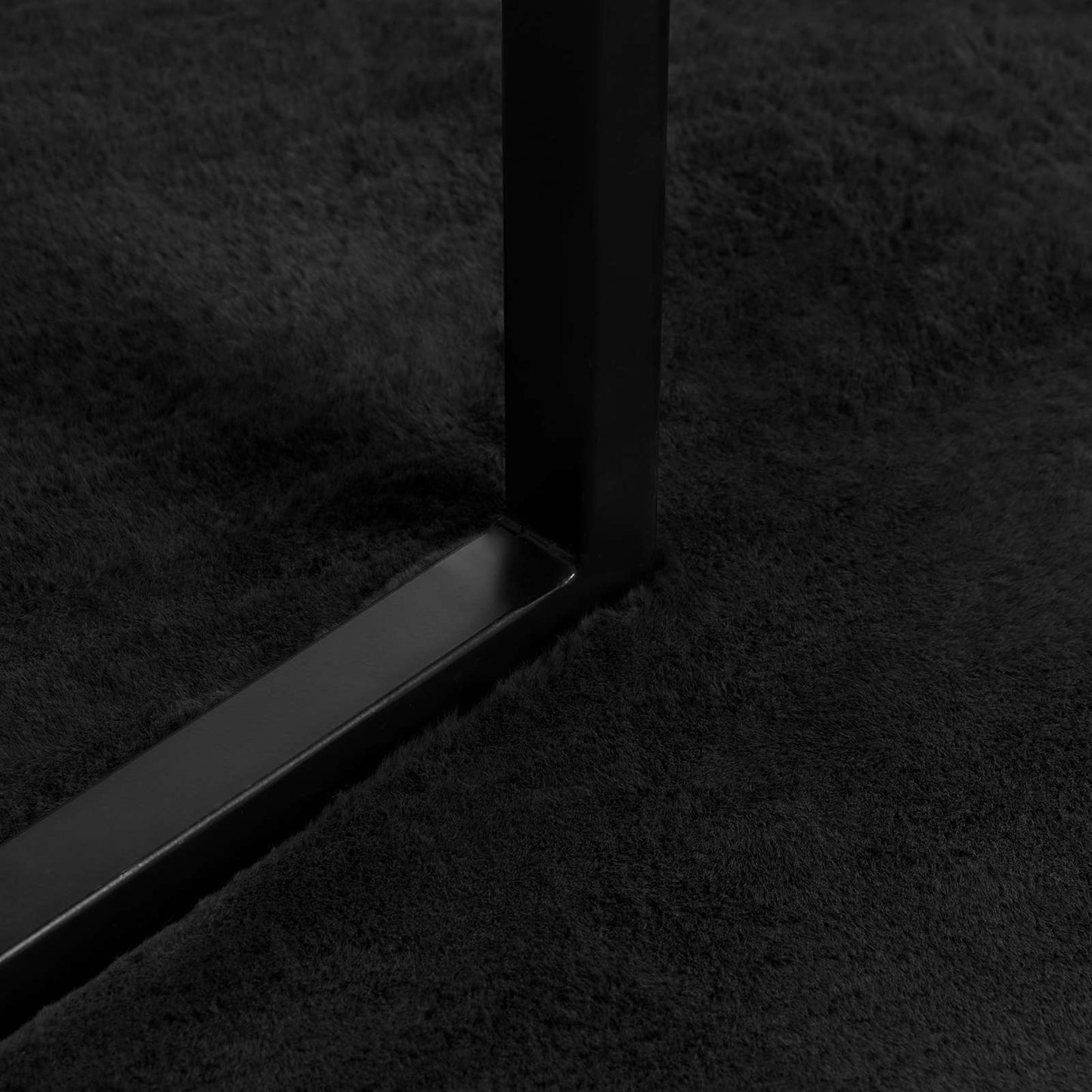 vidaXL Χαλιά Ψεύτικου Κουνελιού Olite Μαύρο 120 x 170 cm Πολυεστέρας