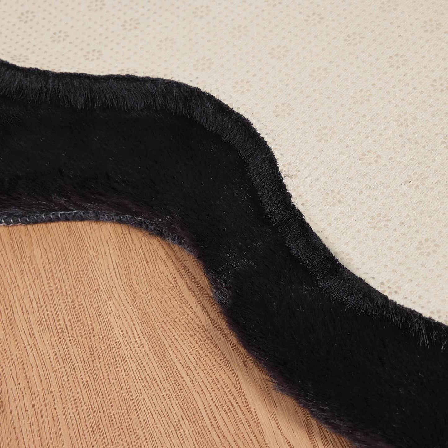 vidaXL Χαλιά Ψεύτικου Κουνελιού Olite Μαύρο 50 x 80 cm Πολυεστέρας