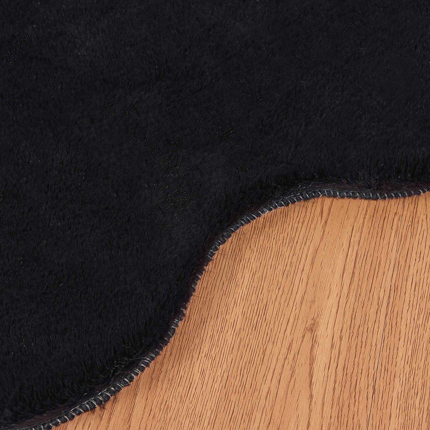 vidaXL Χαλιά Ψεύτικου Κουνελιού Olite Μαύρο 60 x 90 cm Πολυεστέρας