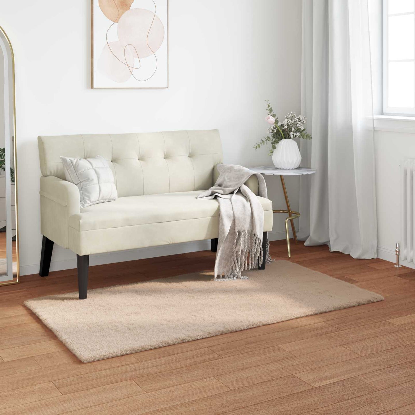 vidaXL Χαλιά Ψεύτικου Κουνελιού Olite Taupe 80 x 150 cm Πολυεστέρας