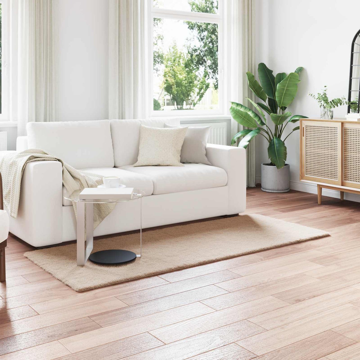 vidaXL Χαλιά Ψεύτικου Κουνελιού Olite Taupe 80 x 200 cm Πολυεστέρας