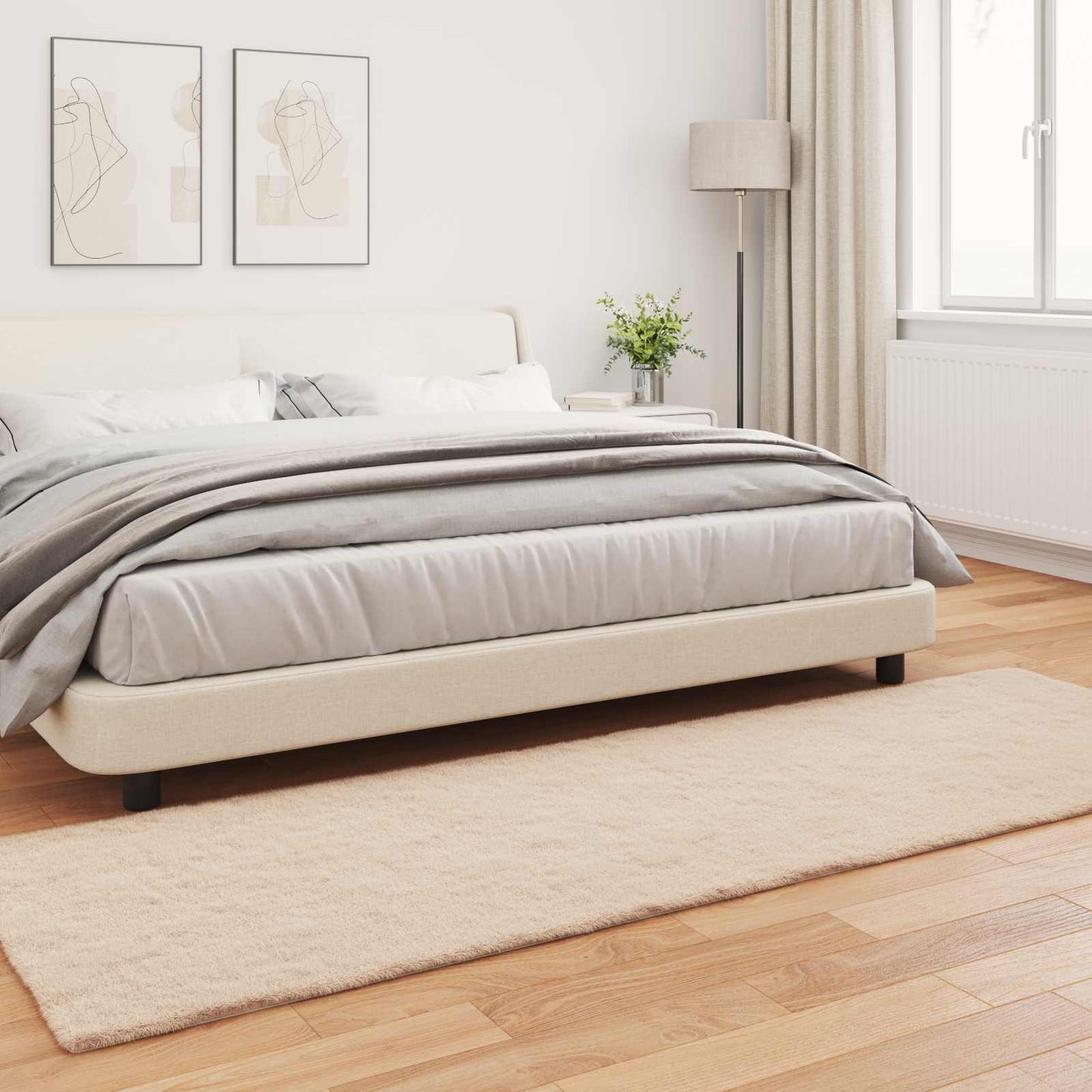 vidaXL Χαλιά Ψεύτικου Κουνελιού Olite Taupe 80 x 250 cm Πολυεστέρας