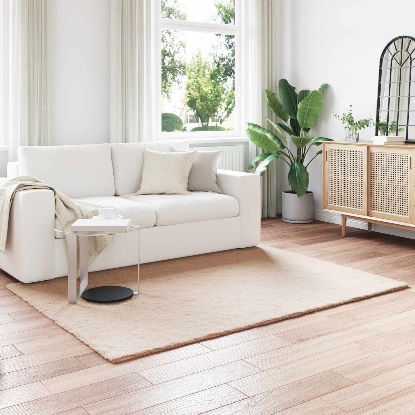 vidaXL Χαλιά Ψεύτικου Κουνελιού Olite Taupe 140 x 200 cm Πολυεστέρας