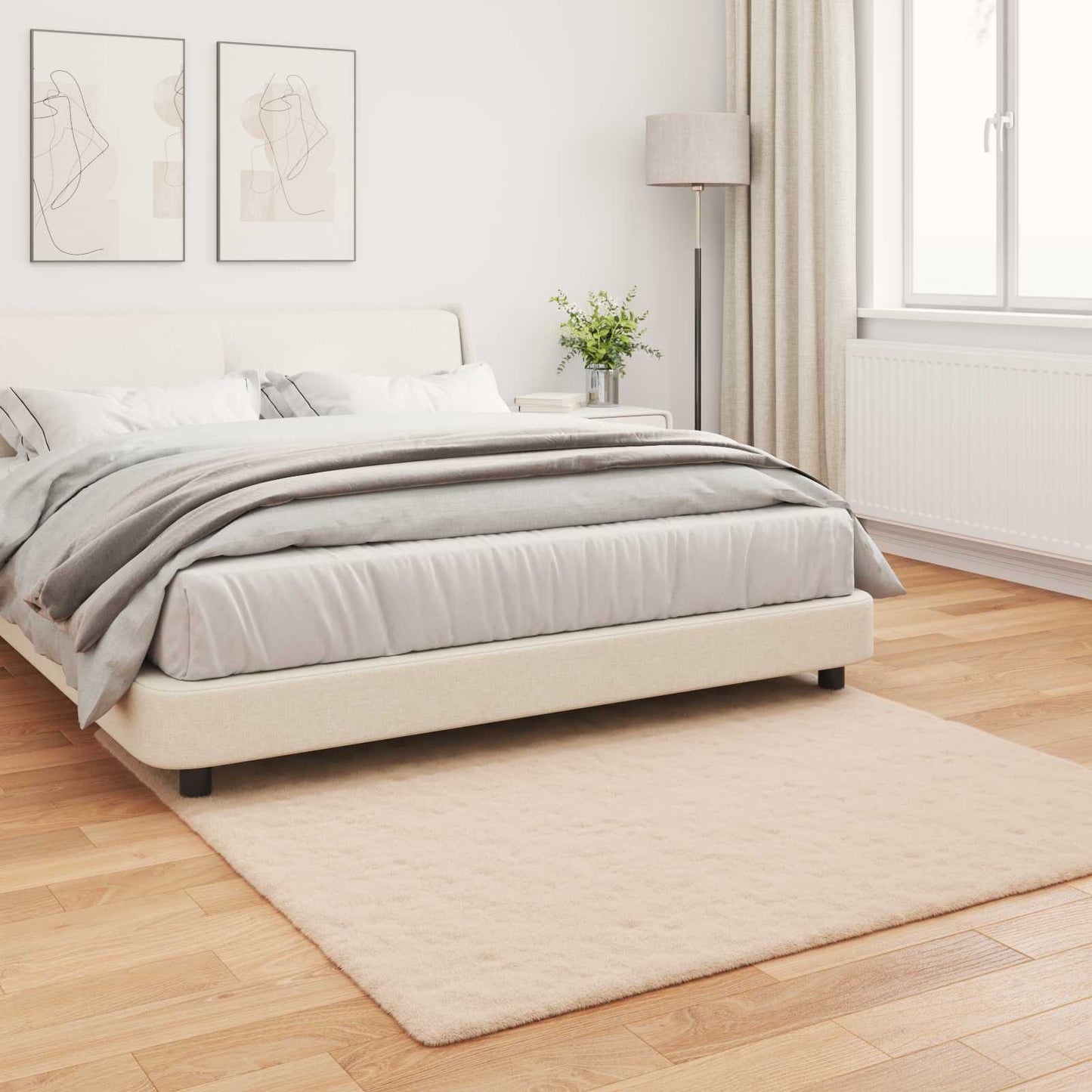 vidaXL Χαλιά Ψεύτικου Κουνελιού Olite Taupe 160 x 160 cm Πολυεστέρας