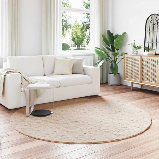 vidaXL Χαλιά Ψεύτικου Κουνελιού Olite Taupe Ø 200 εκ. Πολυεστέρας