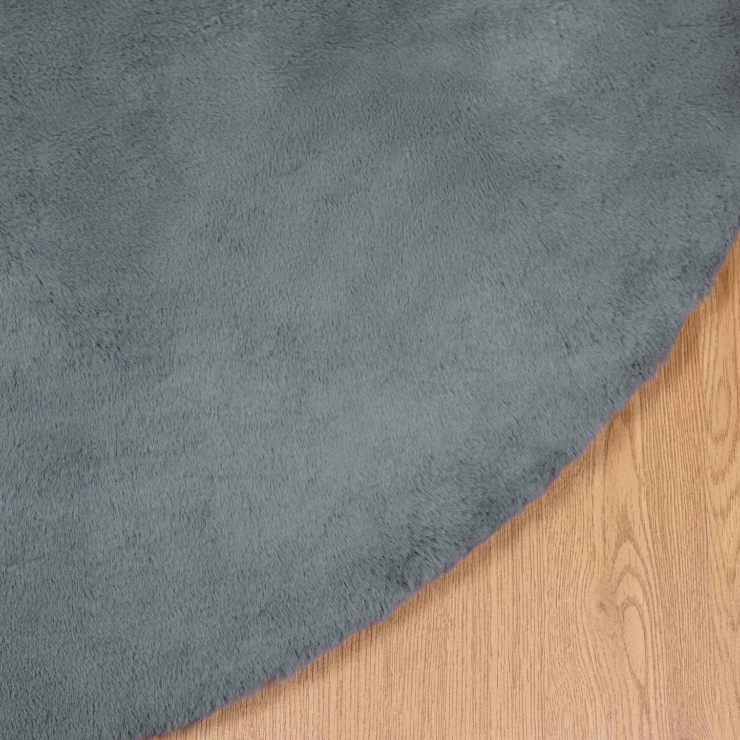 vidaXL Χαλιά Ψεύτικου Κουνελιού Olite Ανθρακί Ø 160 εκ. Πολυεστέρας