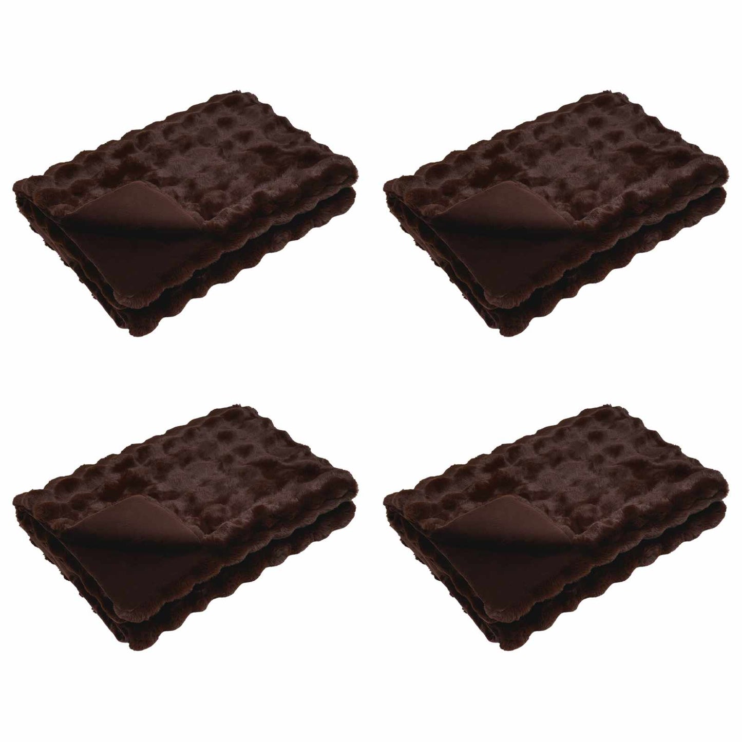 vidaXL Ψεύτικη κουβέρτα από κουνέλι 4 pcs Καμηλοπάρδαλη 130 x 150 cm