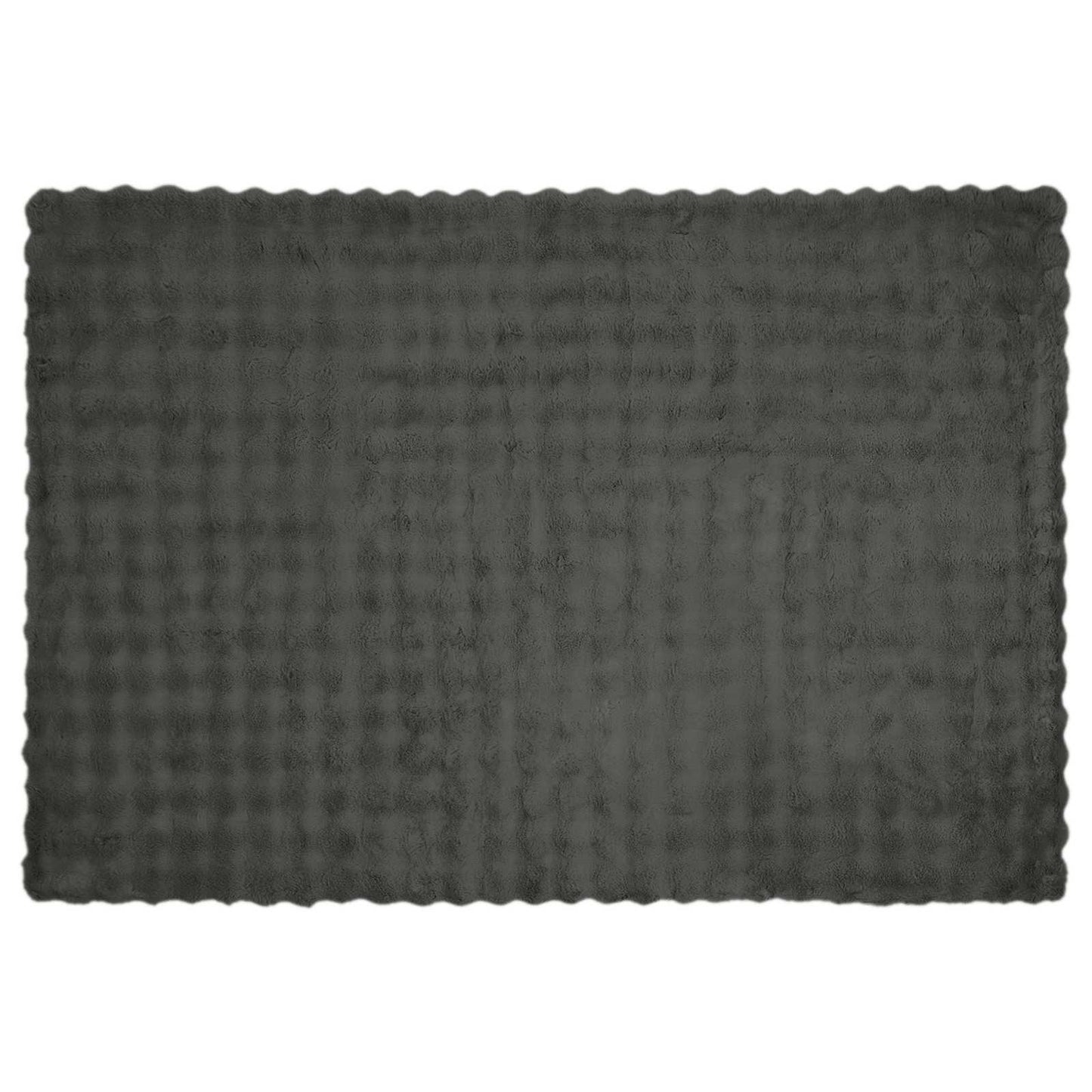 vidaXL Ψεύτικη κουβέρτα από κουνέλι 4 pcs Σκούρο Γκρι 150 x 220 cm