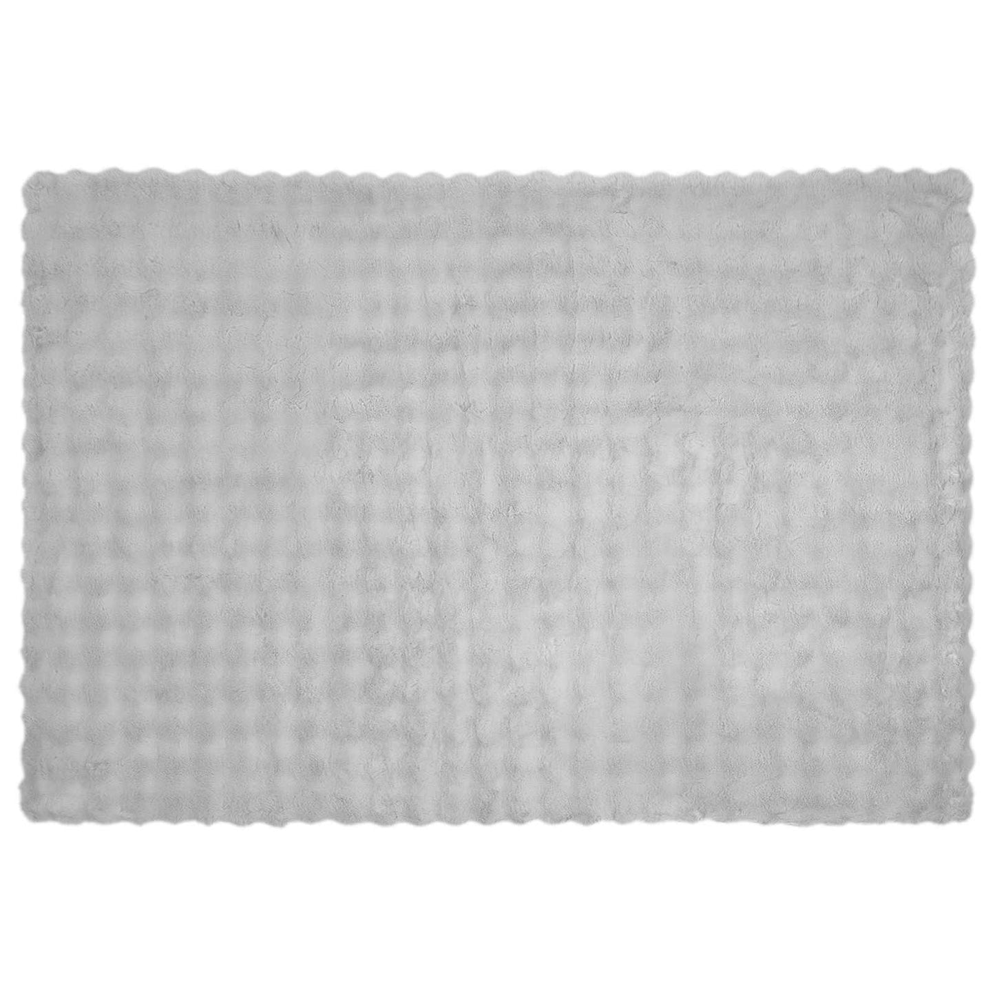 vidaXL Ψεύτικη κουβέρτα από κουνέλι Γκρι 150 x 220 cm Πολυεστέρας