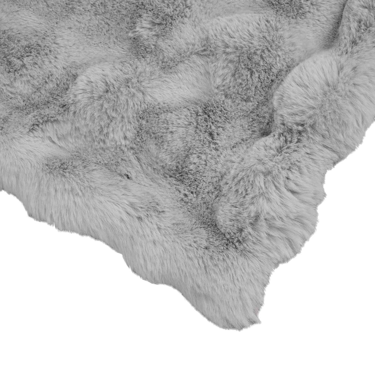 vidaXL Ψεύτικη κουβέρτα από κουνέλι 4 pcs Γκρι 220 x 240 cm