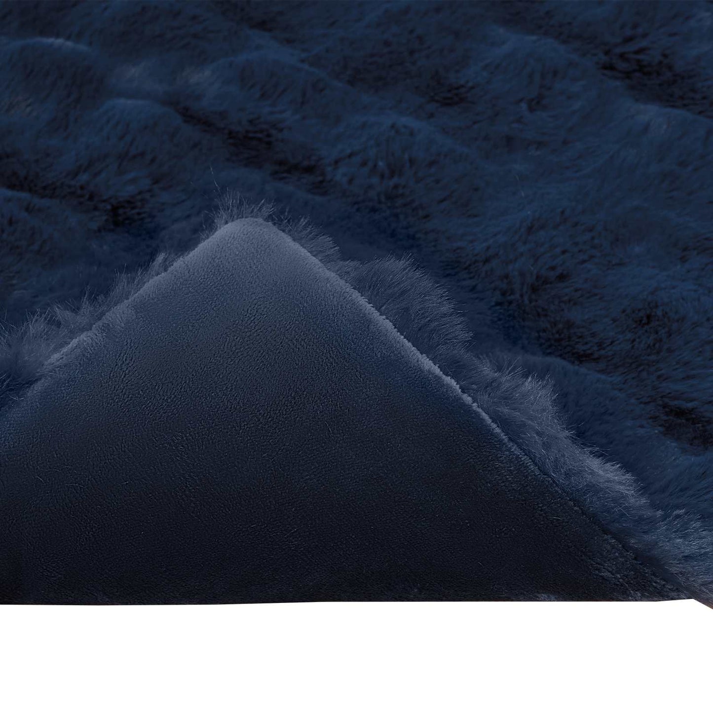 vidaXL Ψεύτικη κουβέρτα από κουνέλι 4 pcs Θαλασσί Μπλε 150 x 220 cm