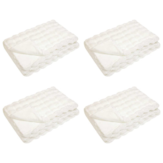 vidaXL Ψεύτικη κουβέρτα από κουνέλι 4 pcs Λευκό 130 x 150 cm