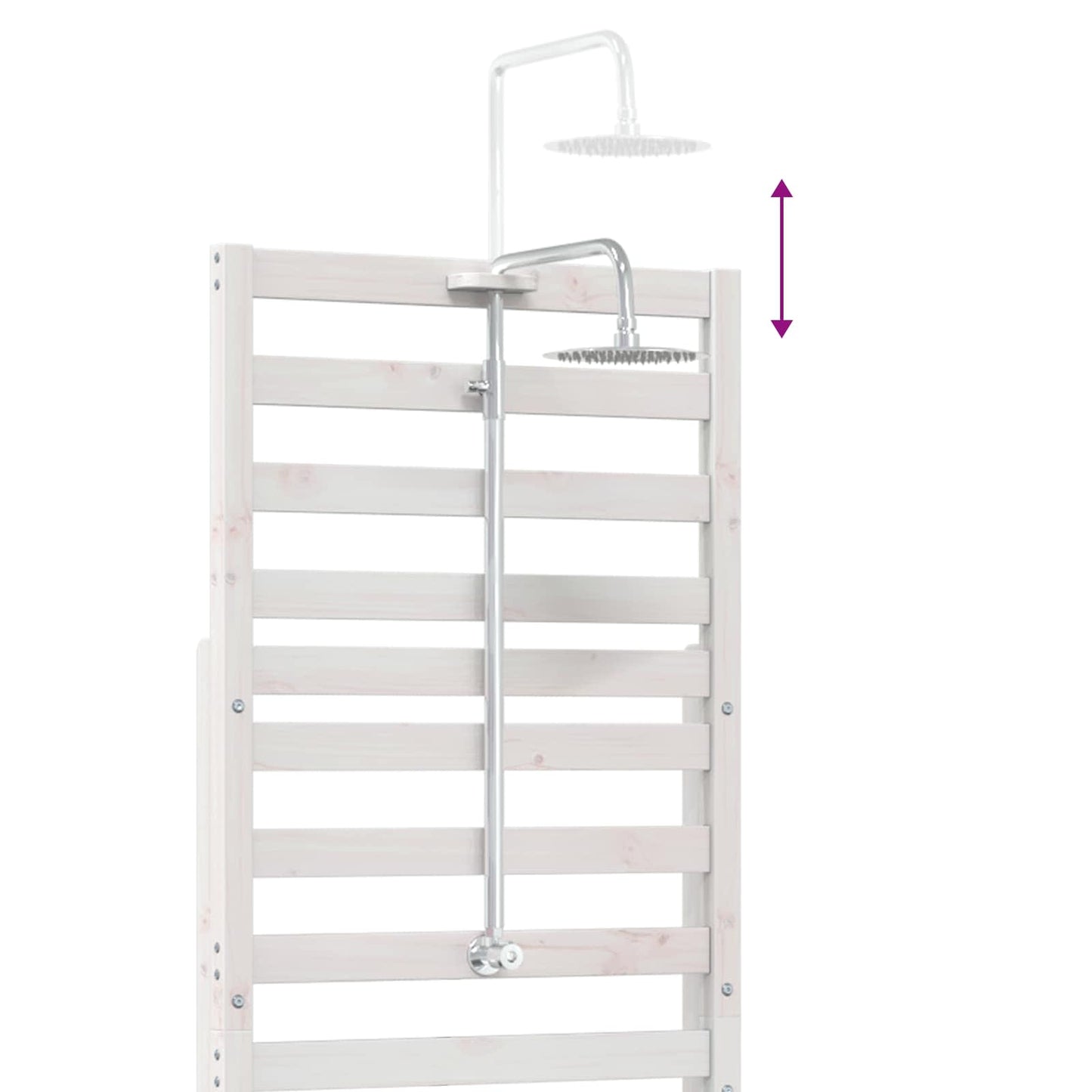 vidaXL Εξωτερικό ντους 225 cm Μασίφ ξύλο πεύκου και ανοξείδωτο ατσάλι