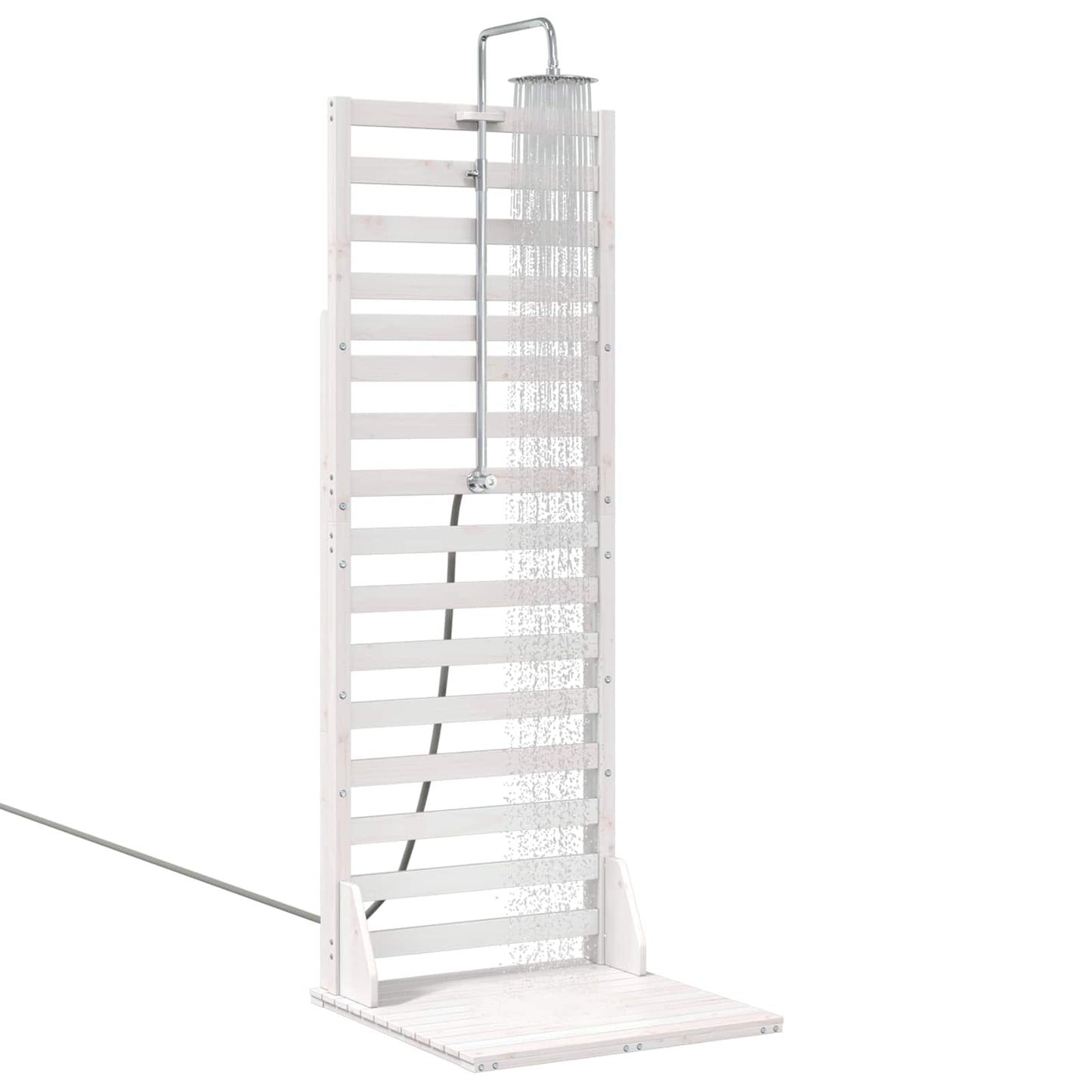 vidaXL Εξωτερικό ντους 225 cm Μασίφ ξύλο πεύκου και ανοξείδωτο ατσάλι