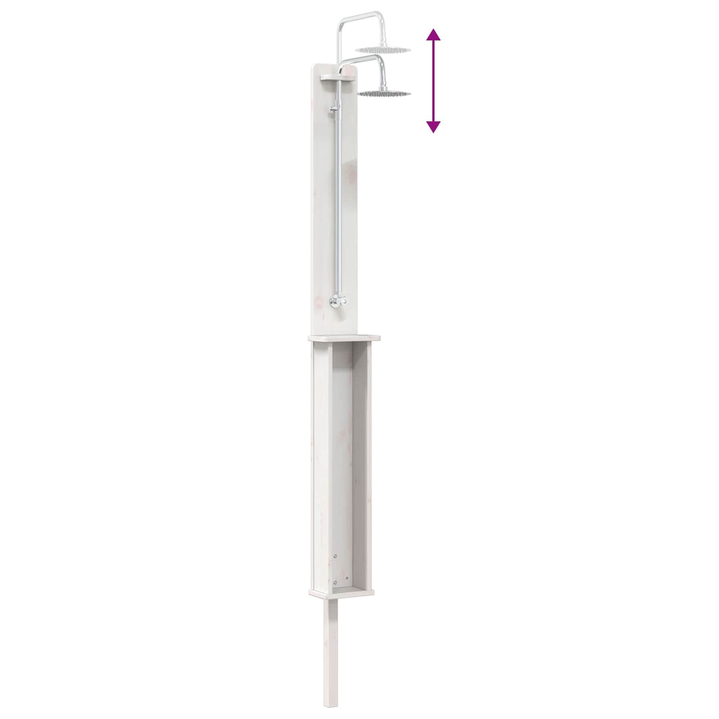 vidaXL Εξωτερικό ντους 246 cm Μασίφ ξύλο πεύκου και ανοξείδωτο ατσάλι