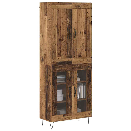 vidaXL Highboard Παλιό Ξύλο 69,5 x 34 x 180 εκ. Επεξεργασμένο Ξύλο