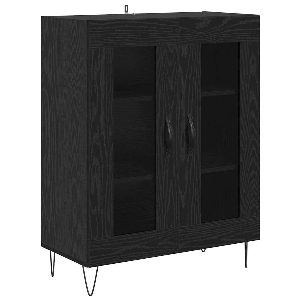 vidaXL Highboard Μαύρη Οξυά 69,5 x 34 x 180 εκ. Επεξεργασμένο ξύλο
