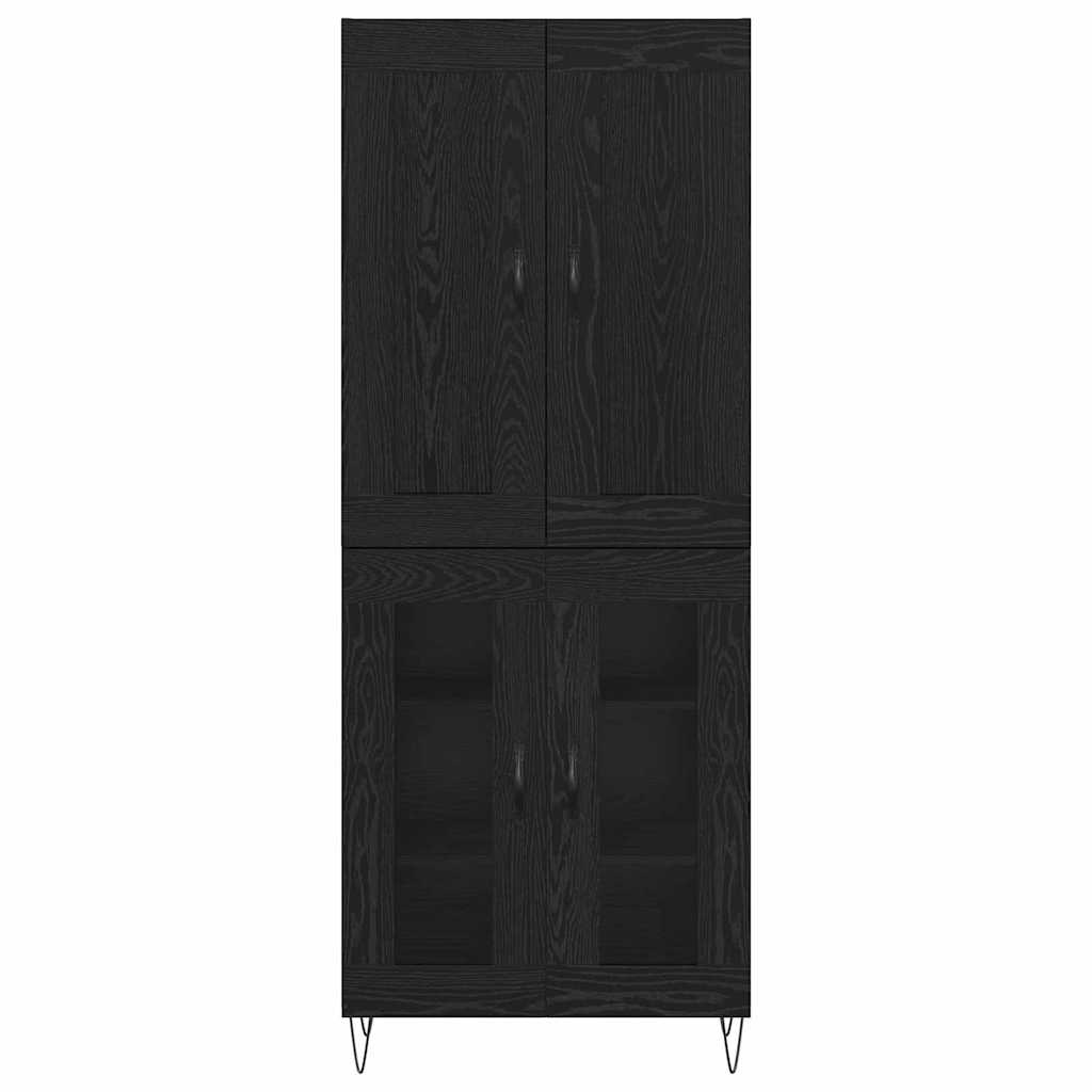 vidaXL Highboard Μαύρη Οξυά 69,5 x 34 x 180 εκ. Επεξεργασμένο ξύλο