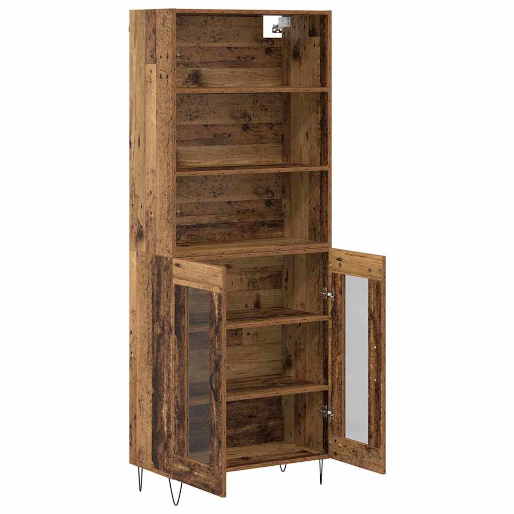 vidaXL Highboard 2 pcs Παλιό ξύλο Επεξεργασμένο ξύλο