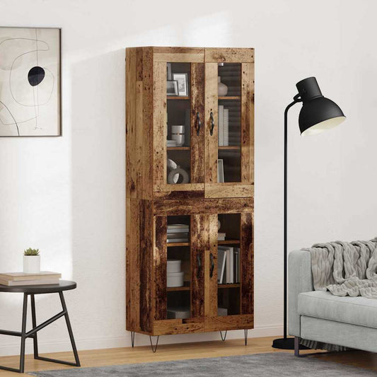 vidaXL Highboard Παλιό Ξύλο 69,5 x 34 x 180 εκ. Επεξεργασμένο ξύλο