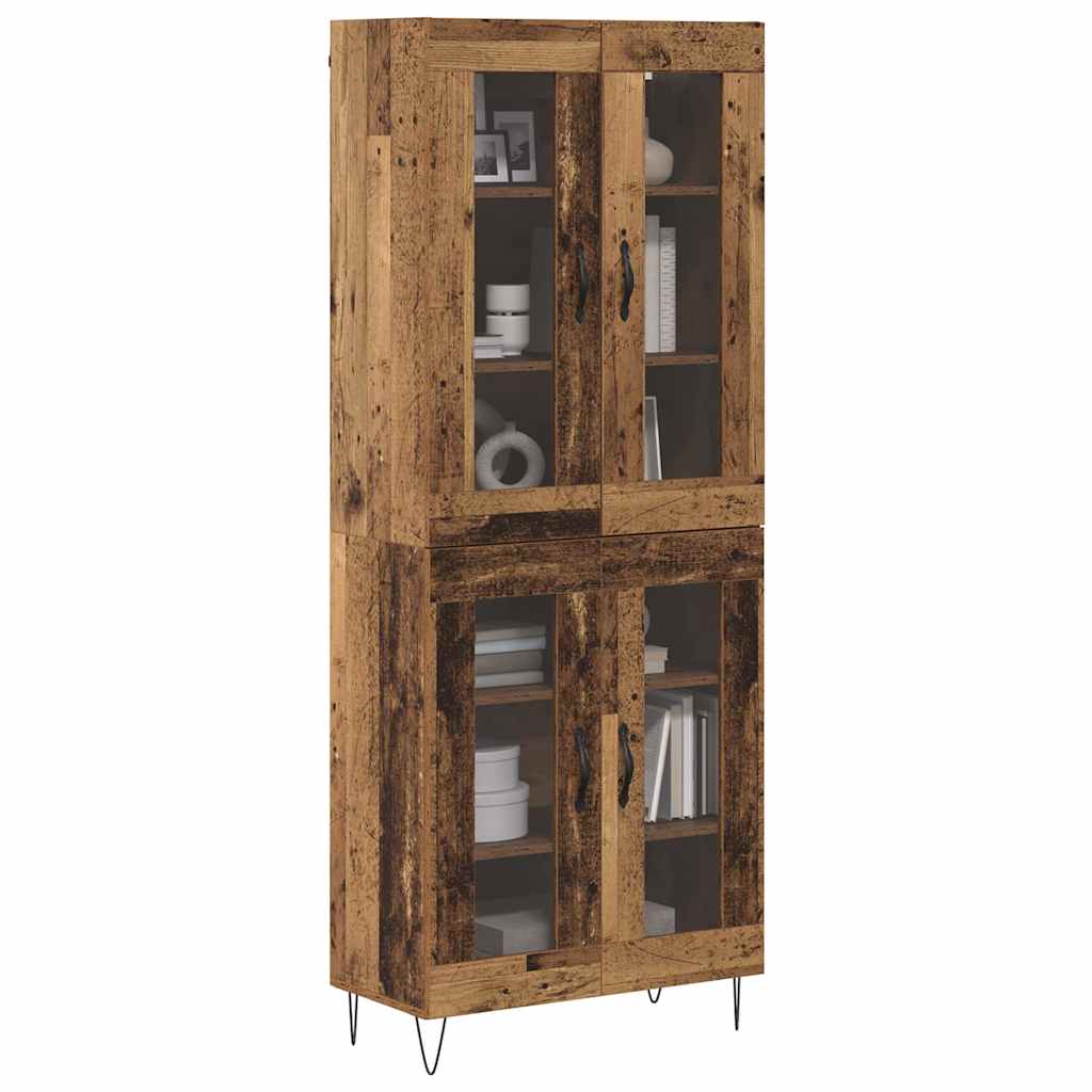 vidaXL Highboard Παλιό Ξύλο 69,5 x 34 x 180 εκ. Επεξεργασμένο ξύλο