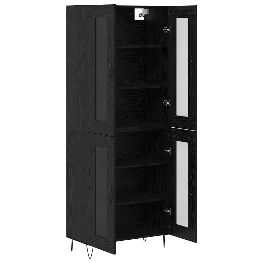 vidaXL Highboard Μαύρη Οξυά 69,5 x 34 x 180 εκ. Επεξεργασμένο ξύλο
