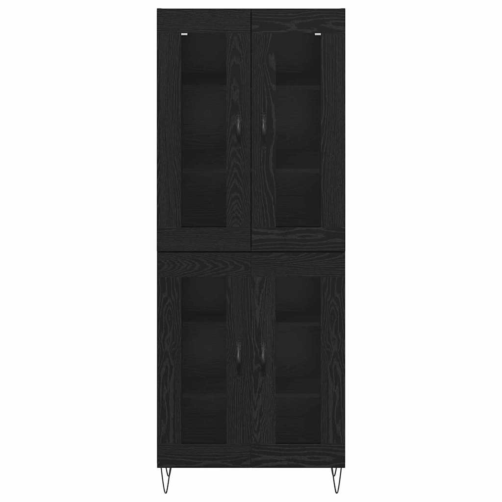 vidaXL Highboard Μαύρη Οξυά 69,5 x 34 x 180 εκ. Επεξεργασμένο ξύλο