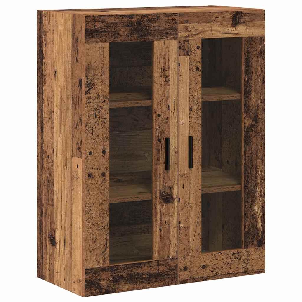 vidaXL Highboard 2 pcs Παλιό ξύλο Σύνθετο Ξύλο και Γυαλί