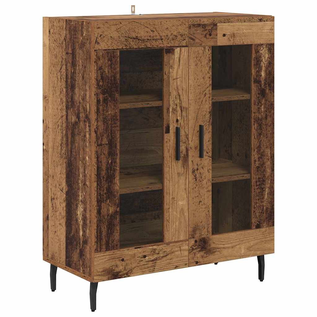 vidaXL Highboard 2 pcs Παλιό ξύλο Σύνθετο Ξύλο και Γυαλί