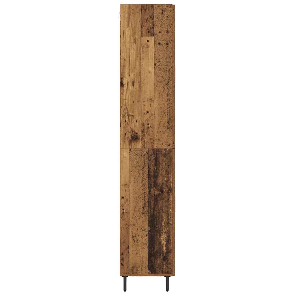 vidaXL Highboard 2 pcs Παλιό ξύλο Σύνθετο Ξύλο και Γυαλί