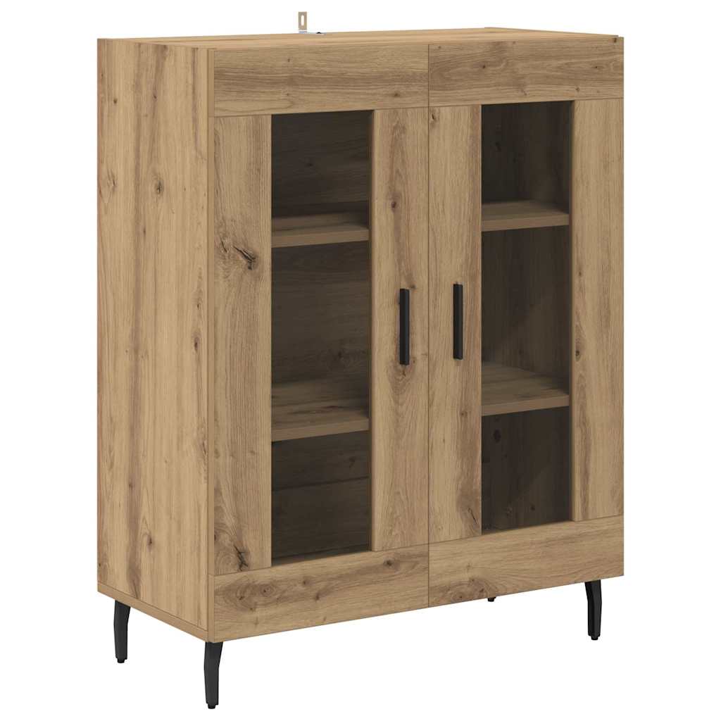 vidaXL Highboard 2 pcs Παλιό Ξύλο Σύνθετο Ξύλο και Γυαλί