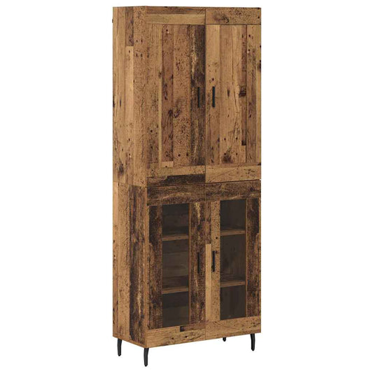 vidaXL Highboard 2 pcs Παλιό ξύλο Επεξεργασμένο ξύλο