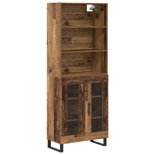 vidaXL Highboard Παλιό ξύλο 69,5 x 34 x 180 εκ. Επεξεργασμένο ξύλο